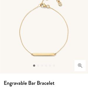 Mejuri engravable gold bar bracelet